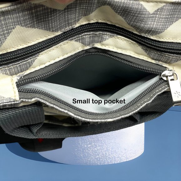 SKIP HOP Gray Chevron Diaper‎ Messenger Duo Signature Bag Tote Stroller Shoulder - Picture 8 of 11